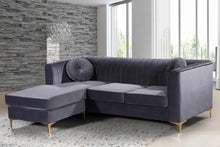 Load image into Gallery viewer, Eliana Grey Velvet 2pc. Reversible Sectional