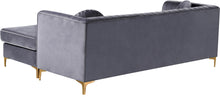 Load image into Gallery viewer, Eliana Grey Velvet 2pc. Reversible Sectional