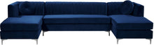 Load image into Gallery viewer, Graham Navy Velvet 3pc. Sectional