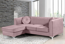 Load image into Gallery viewer, Eliana Pink Velvet 2pc. Reversible Sectional