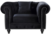 Load image into Gallery viewer, Chesterfield Black Velvet Chair
