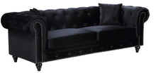 Load image into Gallery viewer, Chesterfield Black Velvet Sofa