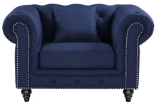 Load image into Gallery viewer, Chesterfield Navy Linen Chair