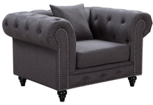Load image into Gallery viewer, Chesterfield Grey Linen Chair