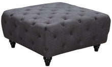 Load image into Gallery viewer, Chesterfield Grey Linen Ottoman