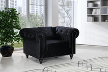 Load image into Gallery viewer, Chesterfield Black Velvet Chair