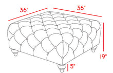 Load image into Gallery viewer, Chesterfield Navy Linen Ottoman