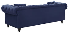 Load image into Gallery viewer, Chesterfield Navy Linen Sofa