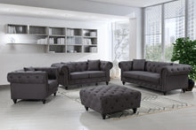 Load image into Gallery viewer, Chesterfield Grey Linen Loveseat