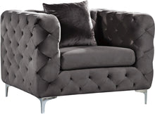 Load image into Gallery viewer, Scarlett Grey Velvet Chair