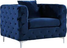 Load image into Gallery viewer, Scarlett Navy Velvet Chair