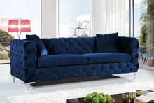Load image into Gallery viewer, Scarlett Navy Velvet Sofa