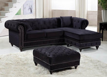 Load image into Gallery viewer, Sabrina Black Velvet 2pc. Reversible Sectional