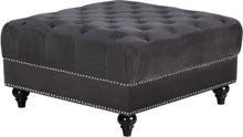 Load image into Gallery viewer, Sabrina Grey Velvet Ottoman