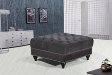 Load image into Gallery viewer, Sabrina Grey Velvet Ottoman