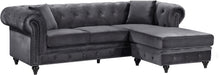 Load image into Gallery viewer, Sabrina Grey Velvet 2pc. Reversible Sectional