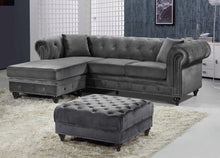 Load image into Gallery viewer, Sabrina Grey Velvet 2pc. Reversible Sectional