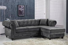 Load image into Gallery viewer, Sabrina Grey Velvet 2pc. Reversible Sectional