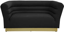 Load image into Gallery viewer, Bellini Black Velvet Loveseat