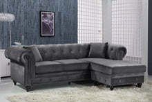Load image into Gallery viewer, Sabrina Grey Velvet 2pc. Reversible Sectional