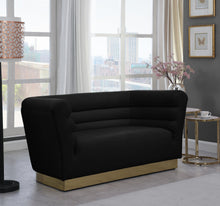 Load image into Gallery viewer, Bellini Black Velvet Loveseat