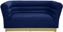 Load image into Gallery viewer, Bellini Navy Velvet Loveseat