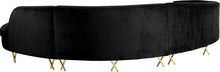 Load image into Gallery viewer, Serpentine Black Velvet 3pc. Sectional