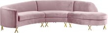 Load image into Gallery viewer, Serpentine Pink Velvet 3pc. Sectional