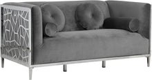 Load image into Gallery viewer, Opal Grey Velvet Loveseat