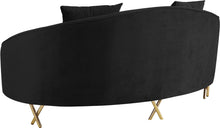 Load image into Gallery viewer, Serpentine Black Velvet Loveseat