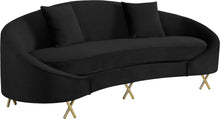 Load image into Gallery viewer, Serpentine Black Velvet Sofa