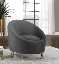 Load image into Gallery viewer, Serpentine Grey Velvet Chair