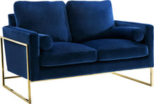 Load image into Gallery viewer, Mila Navy Velvet Loveseat