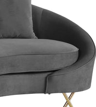 Load image into Gallery viewer, Serpentine Grey Velvet Sofa