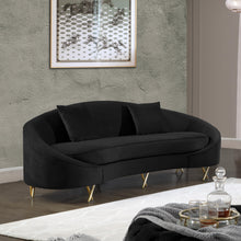 Load image into Gallery viewer, Serpentine Black Velvet Sofa