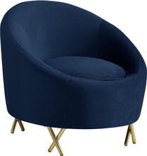 Load image into Gallery viewer, Serpentine Navy Velvet Chair
