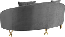 Load image into Gallery viewer, Serpentine Grey Velvet Loveseat