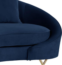 Load image into Gallery viewer, Serpentine Navy Velvet Loveseat