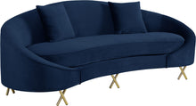 Load image into Gallery viewer, Serpentine Navy Velvet Sofa