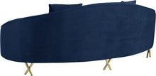 Load image into Gallery viewer, Serpentine Navy Velvet Sofa
