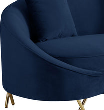 Load image into Gallery viewer, Serpentine Navy Velvet Sofa
