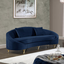 Load image into Gallery viewer, Serpentine Navy Velvet Sofa