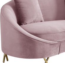 Load image into Gallery viewer, Serpentine Pink Velvet Loveseat