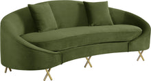 Load image into Gallery viewer, Serpentine Olive Velvet Sofa