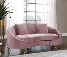 Load image into Gallery viewer, Serpentine Pink Velvet Loveseat