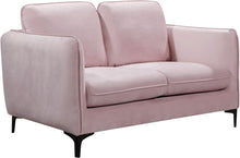 Load image into Gallery viewer, Poppy Pink Velvet Loveseat