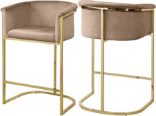 Load image into Gallery viewer, Donatella Beige Velvet Stool