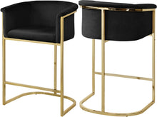 Load image into Gallery viewer, Donatella Black Velvet Stool