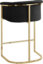 Load image into Gallery viewer, Donatella Black Velvet Stool