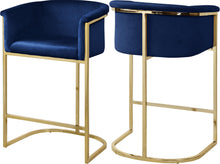 Load image into Gallery viewer, Donatella Navy Velvet Stool